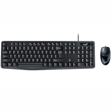 Genius KM-170 , Set klávesnice a myši, drátový, CZ+SK layout, USB, černý