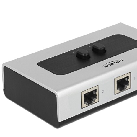 Delock Switch RJ45 10/100/1000 Mb/s 2 porty manuální - obousměrný
