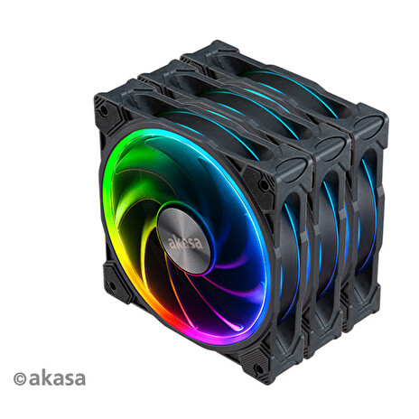 přídavný ventilátor Akasa SOHO AR LED 12 cm RGB 3 ks