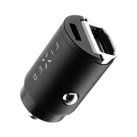 Nabíječka FIXED s USB-C a USB-A výstupem v miniaturním provedení, podpora PD, 30W, černá