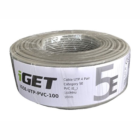 Síťový kabel iGET CAT5E UTP PVC Eca 100m/role