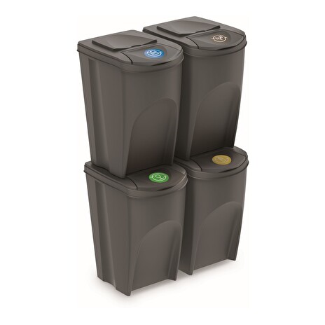 Odpadkový koš Prosperplast SORTIBOX 4 x 35 l šedý