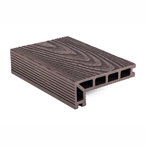 Terasové prkno G21 zakončovací, 2,5 x 14,8 x 400 cm, Dark Wood, WPC