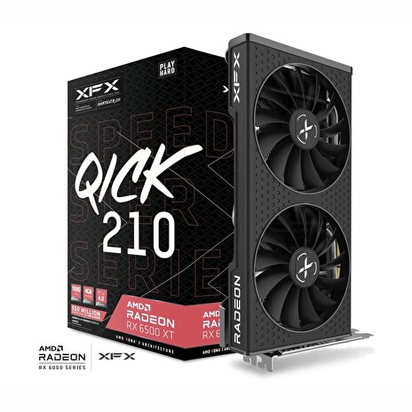 XFX AMD Radeon RX-6500XT QUICK Black Edition 4GB GDDR6 128bit, 2825MHz / 18Gbps, 1x DP, 1x HDMI, 2 fan, 2 slo
