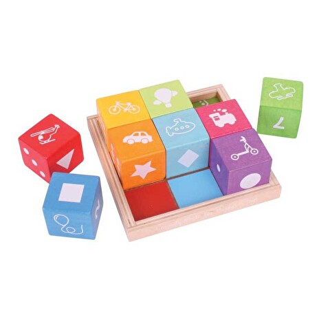Kostky Bigjigs Toys Baby dřevěné s obrázky