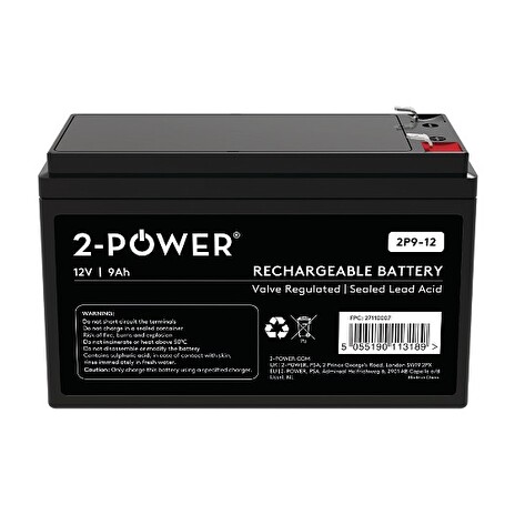 2-Power 2P9-12 12V 9Ah VRLA Baterie F2 ( FASTON 250 )