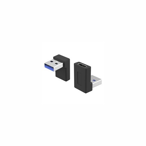 PremiumCord USB redukce USB-C - USB3.0 typ A (F/M), zahnutá 90°