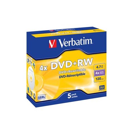 Verbatim DVD+RW [ jewel case 5 | 4.7GB | 4x ]