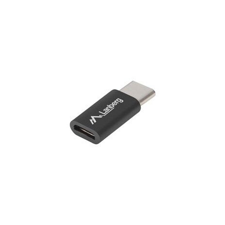LANBERG adaptér USB-C (M) 2.0 na USB MICRO (F), černý