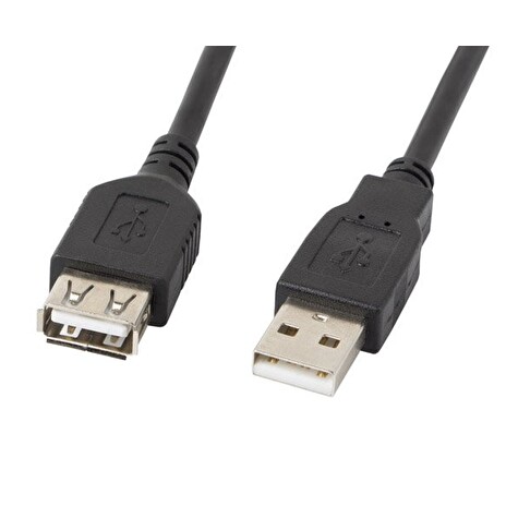 LANBERG USB-A M / F 2.0 kabel 0,7m, černý