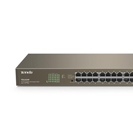 Tenda TEG1024F - 22-port Gigabit Ethernet Switch + 2x Combo SFP/RJ45, 10/100/1000 Mbps, Fanless, Rackmount, Kov