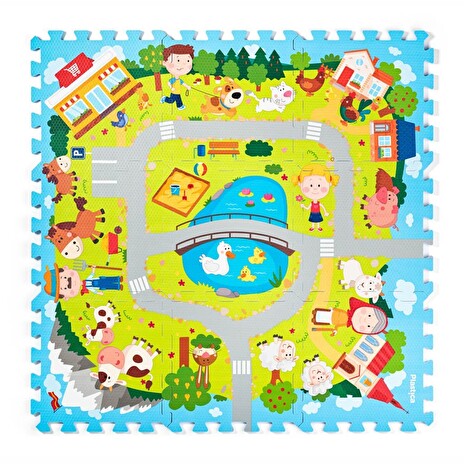 Hračka Plastica Pěnové Puzzle "Vesnice", 9 ks