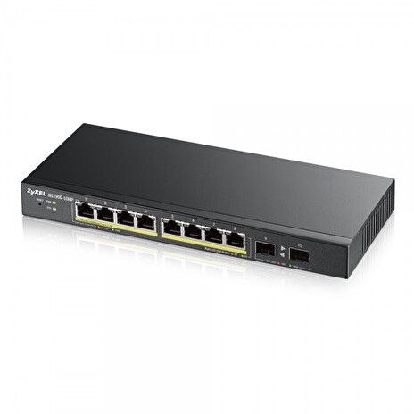 Zyxel GS1900-8HP v3, 8-port GbE L2 PoE Smart Switch, 802.3at, desktop, fanless, 70 Watt