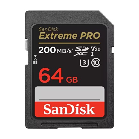 SanDisk Extreme PRO SDXC 64GB 200MB/s V30 UHS-I