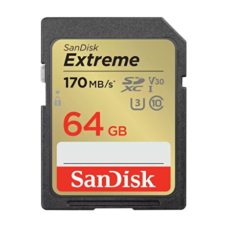 SanDisk Extreme SDXC 64GB 170MB/s V30 UHS-I U3