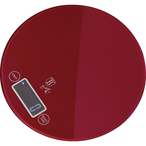 Kuchyňská váha Berlingerhaus digitální kulatá 5 kg Burgundy Metallic Line