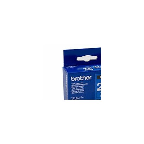 Brother - TZe-555, modrá / bílá (24mm, laminovaná)