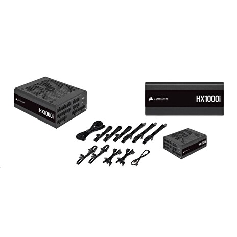Corsair PC zdroj 1000W HX1000i 80+ Platinum 140mm ventilátor černý