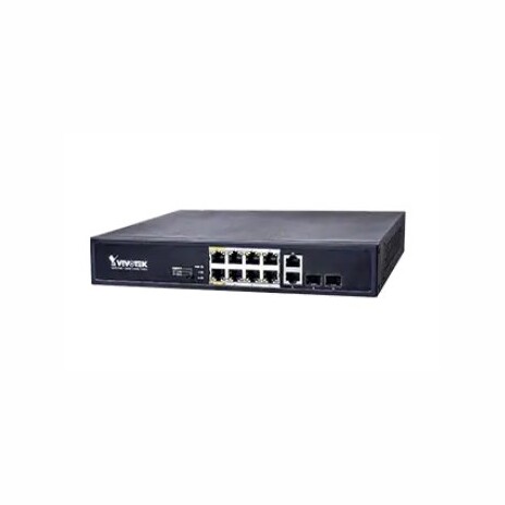 VIVOTEK 8xRJ-45 10/100 vč. PoE (802.3af/at,PoE budget 115W), 2x combo port 10/100/1000 RJ-45 nebo SFP, 2xPoE port lze př