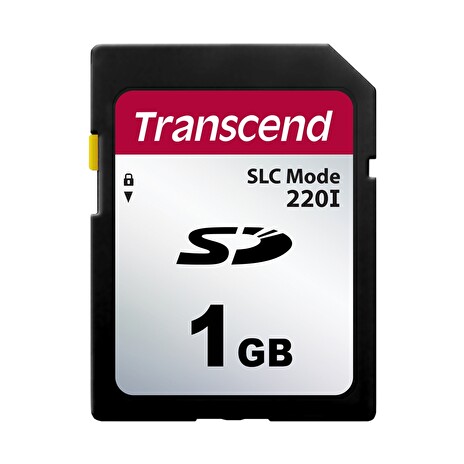 Transcend 1GB SD220I MLC průmyslová paměťová karta (SLC Mode), 22MB/s R,20MB/s W, černá