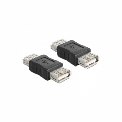 Delock USB Adapter, USB A černý samice/samice (spojka)