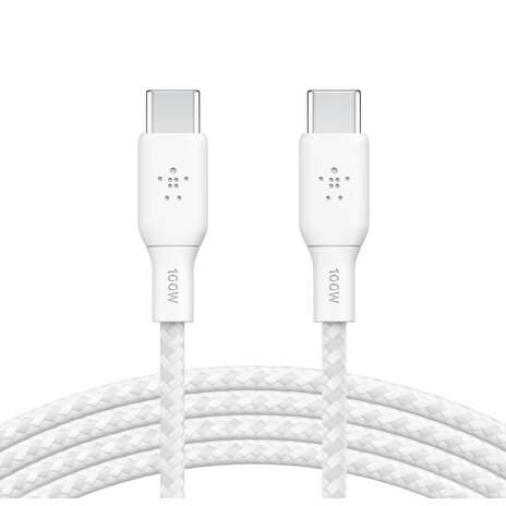 Belkin BOOST CHARGE™ USB-C/USB-C kabel 100W, 2m, bílý - odolný