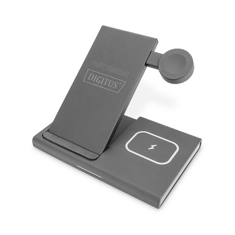 DIGITUS Nabíjecí stanice 3 v 1, bezdrátová pro Apple iWatch, Airpods, iPhone