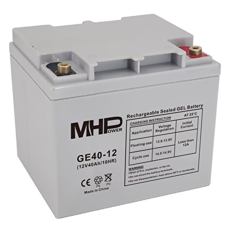 Baterie MHPower GE40-12 GEL, 12V/40Ah, T1-M6, Deep Cycle
