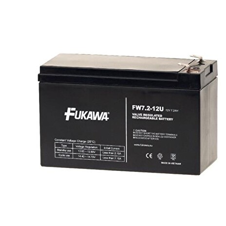 FUKAWA akumulátor FW 7,2-12 F2U (12V; 7,2Ah; faston F2-6,3mm; životnost 5let)