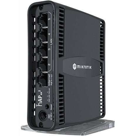 WiFi router Mikrotik hAP ax2 WiFi 6 AP, 4 x GLAN, 1x GWAN s PoE In/Out, 574Mbps 2,4/ 1200Mbps 5GHz