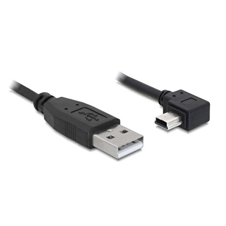 Delock kabel USB 2.0 A-samec > USB mini-B 5-pin samec pravoúhlý, 1 metru