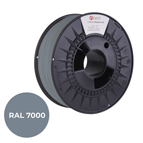 C-TECH tisková struna PREMIUM LINE ( filament ) , PETG, veverčí šedá, RAL7000, 1,75mm, 1kg