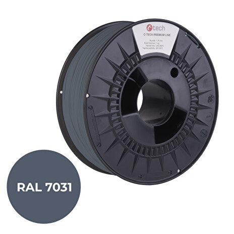 C-TECH tisková struna PREMIUM LINE ( filament ) , PETG, šedomodrá, RAL7031, 1,75mm, 1kg