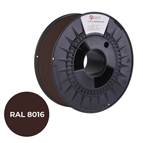 C-TECH tisková struna PREMIUM LINE ( filament ) , PETG, mahagonová hnědá, RAL8016, 1,75mm, 1kg