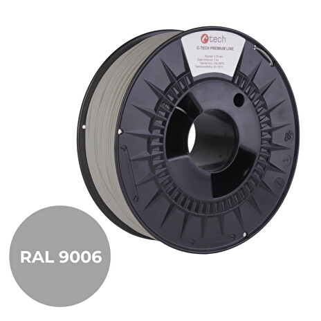 C-TECH tisková struna PREMIUM LINE ( filament ) , PETG, bílý hliník, RAL9006, 1,75mm, 1kg