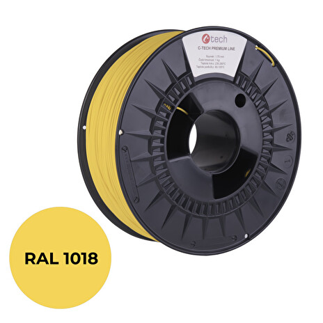 C-TECH tisková struna PREMIUM LINE ( filament ) , PLA, zinková žlutá, RAL1018, 1,75mm, 1kg