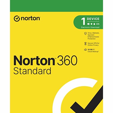 NORTON 360 STANDARD 10GB + VPN 1 uživatel pro 1 zařízení na 3 roky