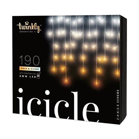 Smart LED vánoční řetěz TWINKLY Icicle TWI190GOP-TEU 5x0,6m aWiFi