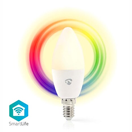 Nedis WIFILRC10E14 - SmartLife LED žárovka|Wi-Fi | E14 | 470 lm | 4.9 W | RGB / Teplé až chladné bílé | Android / IOS| s