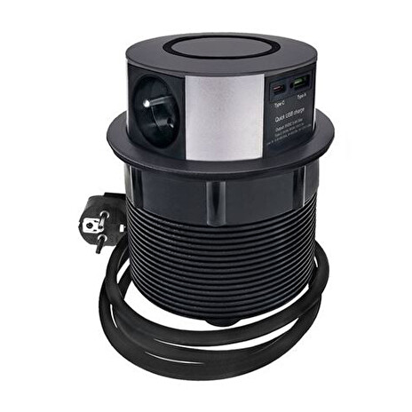 Zásuvkový blok SOLIGHT PP120USBCW-B