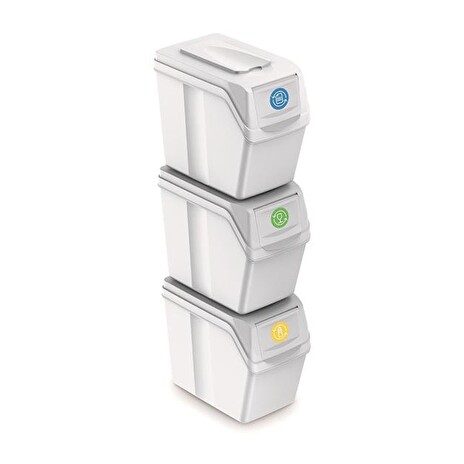 Koš na tříděný odpad SORTIBOX I 3x20l bílá