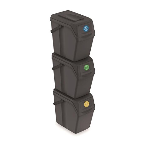 Koš na tříděný odpad SORTIBOX II 3x25l antracit