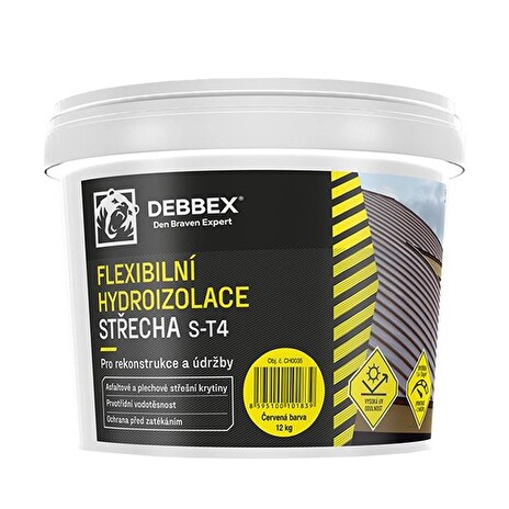 Flexibilní hydroizolace STŘECHA S-T4 DEBBEX červenohnědá 5kg