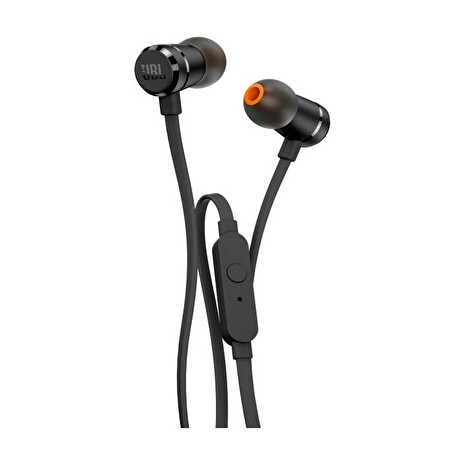 JBL Tune 290 - black (Pure Bass, plochý kabel, 1tlačítkový ovladač)