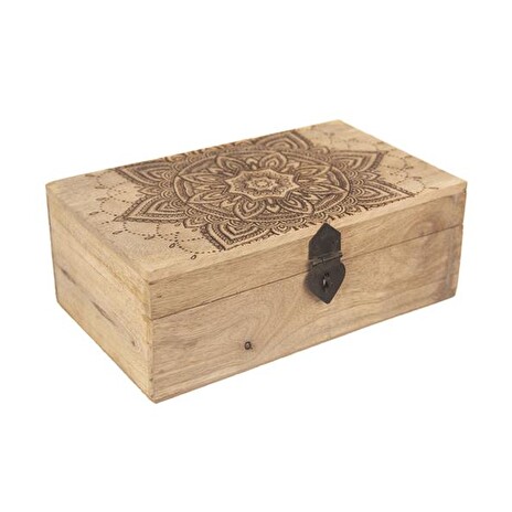 Box z mangového dřeva INDECOR Mandala 24x14x8cm
