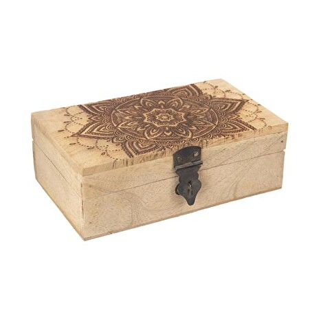 Box z mangového dřeva INDECOR Mandala 18x10x6cm