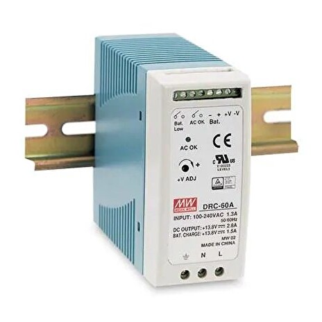 Zdroj Mean Well DRC-100B průmyslový napájecí zdroj 27,6V 1,4A na DIN lištu s funkci UPS