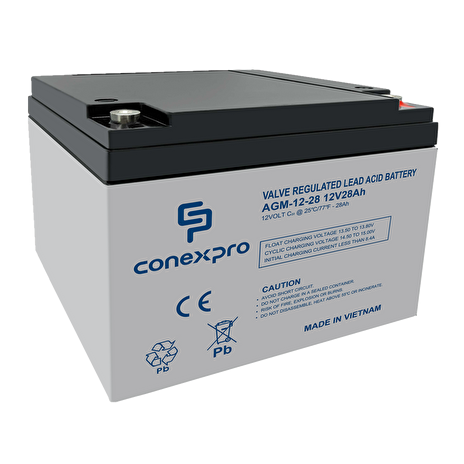 Baterie Conexpro AGM-12-28 VRLA AGM 12V/28Ah, T12
