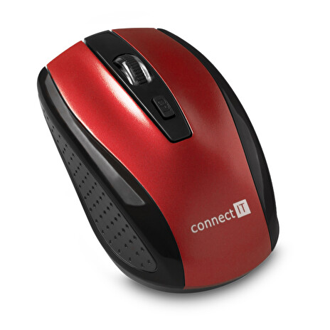 CONNECT IT Bezdrátová optická myš (+ 2x AAA baterie zdarma), červená