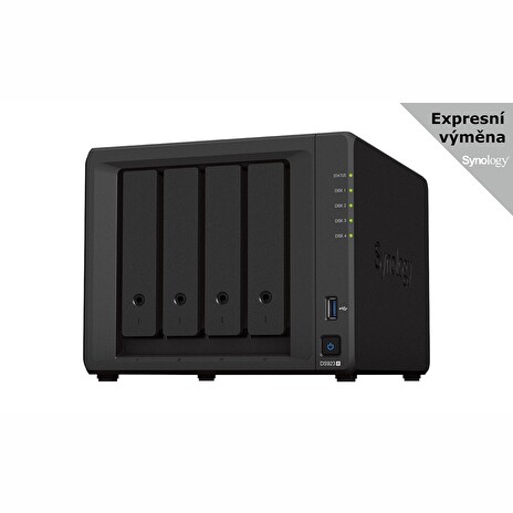 Synology DiskStation DS923+, 4-bay NAS, CPU DC AMD Ryzen R1600 64bit, RAM 4GB, 2x USB 3.2, 1x eSATA, 2x GLAN
